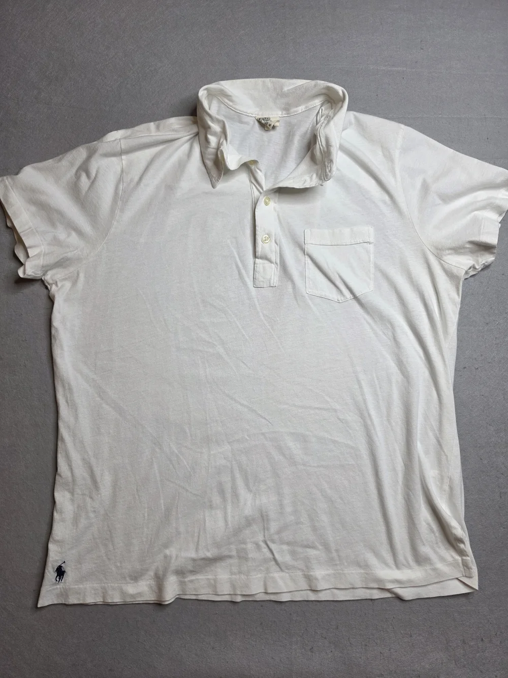 Ralph Lauren Off-White Cotton Polo with Chest Pocket XL‎